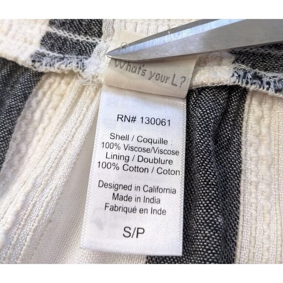 L*SPACE Swim Izzy Beach Bum Strip Print Cover-Up Gray & Soft White Striped Sz S - Picture 4 of 8